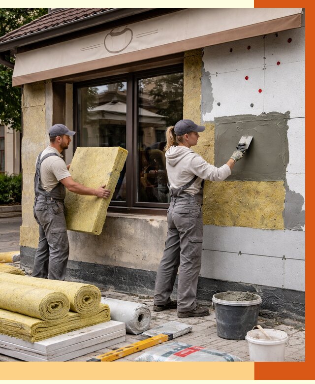 Утепление кафе в Новороссийске от 4287 руб/м2 — комплексно под ключ | ТепломастерНвр