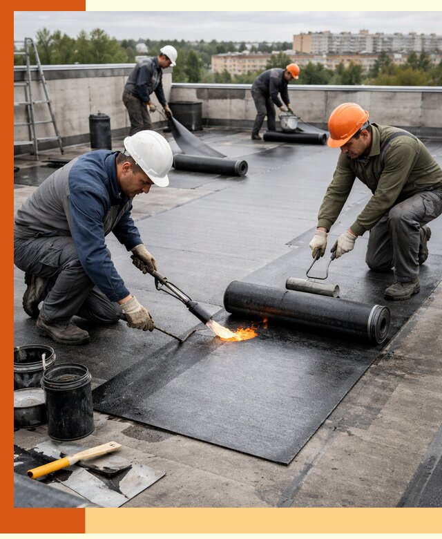 Профессиональная гидроизоляция плоской кровли в Новороссийске